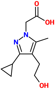 (image for) MC004551 2-(3-Cyclopropyl-4-(2-hydroxyethyl)-5-methyl-1H-pyrazol-1-yl)acetic acid